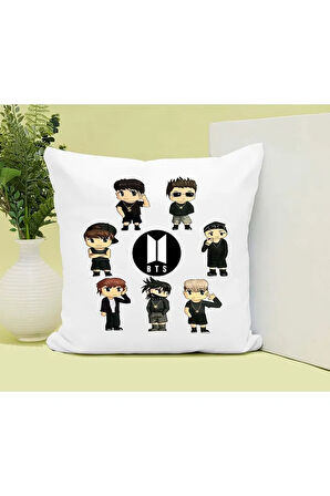 BTS Baskılı Kupa ve Yastık Hediyelik Set Arkadaşa Hediye
