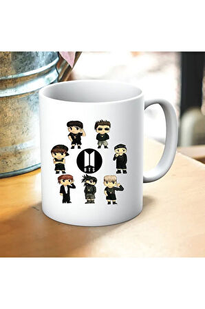 BTS Baskılı Kupa ve Yastık Hediyelik Set Arkadaşa Hediye