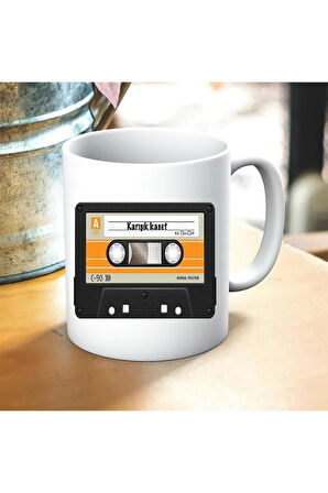 Karışık Kaset Baskılı Kupa ve Yastık Hediyelik Set Arkadaşa Hediye