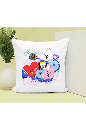BTS Baskılı Kupa ve Yastık Hediyelik Set Arkadaşa Hediye