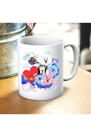 BTS Baskılı Kupa ve Yastık Hediyelik Set Arkadaşa Hediye