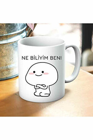 Ne Bileyim Ben Baskılı Kupa ve Yastık Hediyelik Set Arkadaşa Hediye