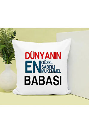 Dünyanın En İyi Babası Baskılı Kupa ve Yastık Hediyelik Set Arkadaşa Hediye