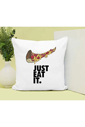 Eat It Pizza Baskılı Kupa ve Yastık Hediyelik Set Arkadaşa Hediye