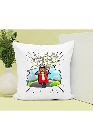 Crazy Cats Baskılı Kupa ve Yastık Hediyelik Set Arkadaşa Hediye
