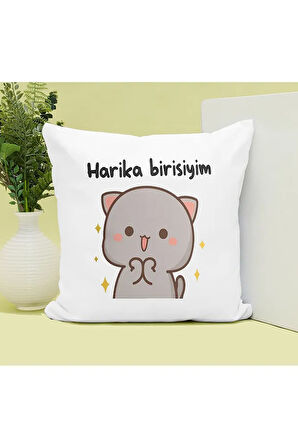 Harika Birisiyim Megaloman Baskılı Kupa ve Yastık Hediyelik Set Arkadaşa Hediye