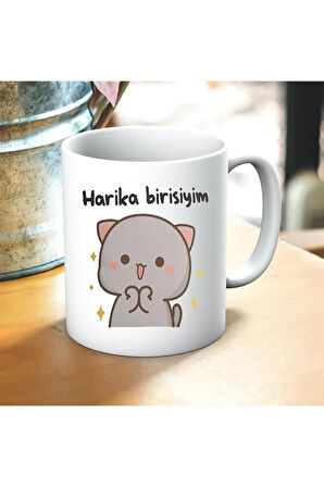 Harika Birisiyim Megaloman Baskılı Kupa ve Yastık Hediyelik Set Arkadaşa Hediye