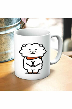 Bts Karakter Baskılı Kupa ve Yastık Hediyelik Set Arkadaşa Hediye