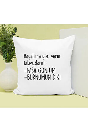 Paşa Gönlüm Ve Burnumun Diki Baskılı Kupa ve Yastık Hediyelik Set Arkadaşa Hediye