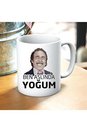 Ben Aslında Yokum Baskılı Kupa ve Yastık Hediyelik Set Arkadaşa Hediye