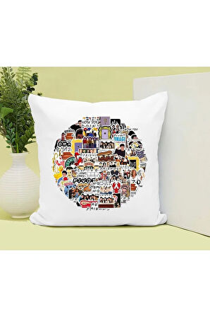 Friends Baskılı Kupa ve Yastık Hediyelik Set Arkadaşa Hediye