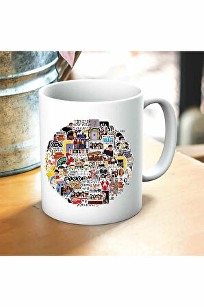 Friends Baskılı Kupa ve Yastık Hediyelik Set Arkadaşa Hediye