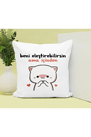 İçinden Eleştir Baskılı Kupa ve Yastık Hediyelik Set Arkadaşa Hediye