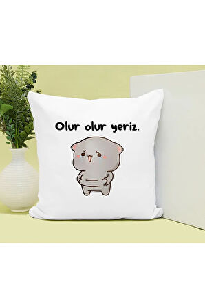 Olur Olur Yeriz Baskılı Kupa ve Yastık Hediyelik Set Arkadaşa Hediye