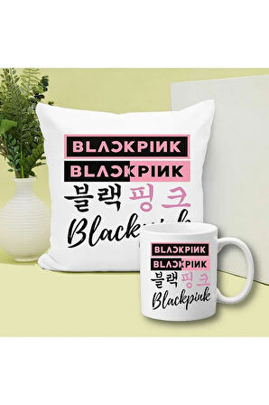Blackpink Baskılı Kupa ve Yastık Hediyelik Set Arkadaşa Hediye