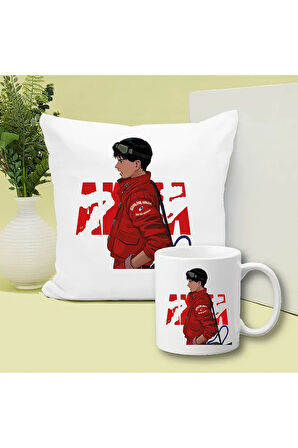 Akira Anime Baskılı Kupa ve Yastık Hediyelik Set Arkadaşa Hediye