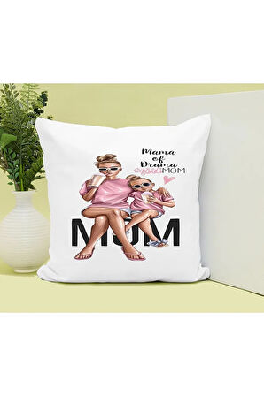 Cool Mom Baskılı Kupa ve Yastık Hediyelik Set Arkadaşa Hediye