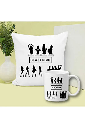 Blackpink Baskılı Kupa ve Yastık Hediyelik Set Arkadaşa Hediye