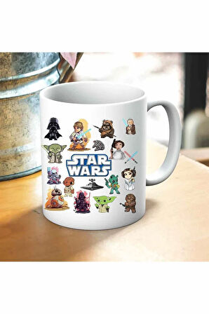 Star Wars Baskılı Kupa ve Yastık Hediyelik Set Arkadaşa Hediye