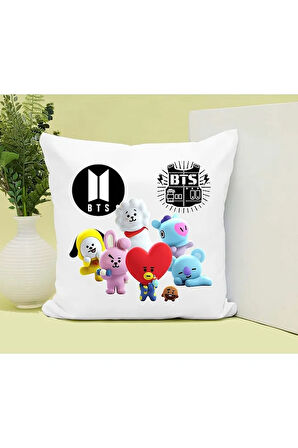 BTS Baskılı Kupa ve Yastık Hediyelik Set Arkadaşa Hediye
