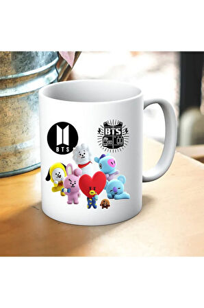 BTS Baskılı Kupa ve Yastık Hediyelik Set Arkadaşa Hediye