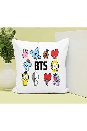 BTS Baskılı Kupa ve Yastık Hediyelik Set Arkadaşa Hediye