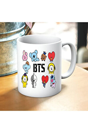 BTS Baskılı Kupa ve Yastık Hediyelik Set Arkadaşa Hediye
