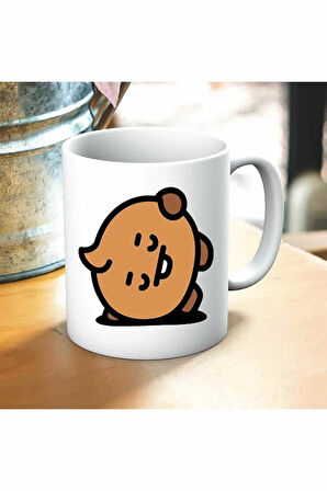 Bts Karakter Baskılı Kupa ve Yastık Hediyelik Set Arkadaşa Hediye