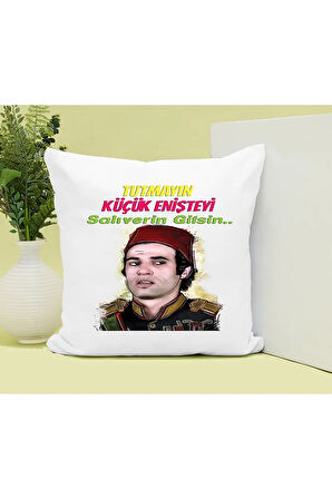Yeşilçam Tutmayın Küçük Enişteyi Baskılı Kupa ve Yastık Hediyelik Set Arkadaşa Hediye