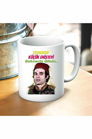 Yeşilçam Tutmayın Küçük Enişteyi Baskılı Kupa ve Yastık Hediyelik Set Arkadaşa Hediye