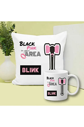 Blackpink Baskılı Kupa ve Yastık Hediyelik Set Arkadaşa Hediye