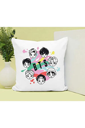 BTS Baskılı Kupa ve Yastık Hediyelik Set Arkadaşa Hediye