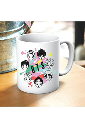 BTS Baskılı Kupa ve Yastık Hediyelik Set Arkadaşa Hediye