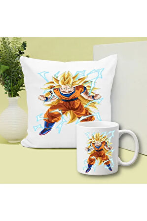 Anime Baskılı Kupa ve Yastık Hediyelik Set Arkadaşa Hediye