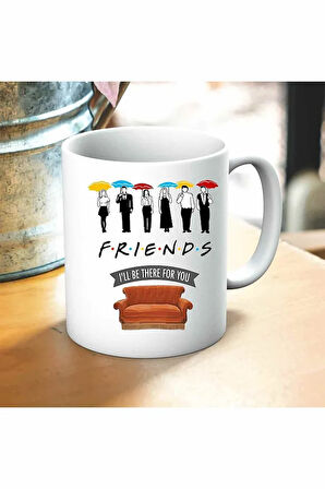 Friends Baskılı Kupa ve Yastık Hediyelik Set Arkadaşa Hediye