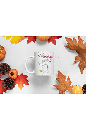 Dance Unicorn Eğlenceli Ingilizce Temalı Yazılı Özel Tasarım Baskılı Kupa Bardak 002
