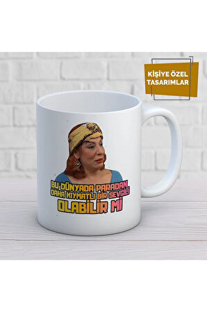 Cennet Mahallesi Pembe Bu Dünyada Paradan Daha Kıymetli Bir Sevgili Olabilir mi Baskılı Kupa Bardak