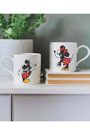 Mickey Mouse Sevgili Baskılı 2'li Kupa Bardak