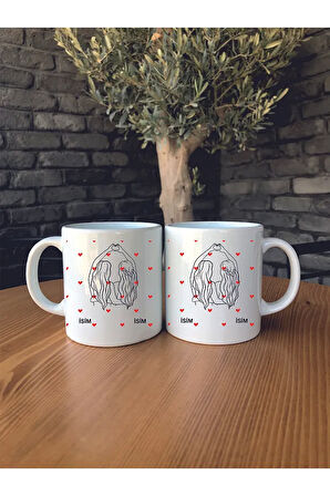 Best Friend Forever Kalp Baskılı Kişiye Özel Isim Yazılı En Yakın Arkadaş Seramik Kupa Bardak