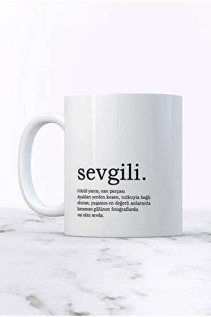 Sevgili Yazılı Kupa Bardak