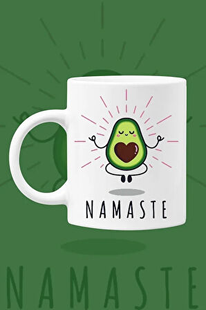 Namaste Avokado Baskılı Kupa Bardak, Yoga Tutkunları İçin Mükemmel Bir Hediye, Namaste Kupa Bardak