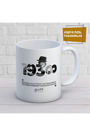 Mustafa Kemal Atatürk Baskılı Kupa Bardak