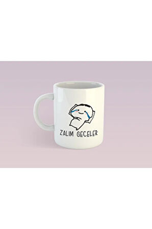 Beyaz Zalım Geceler Baskılı Kupa Bardak