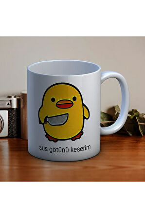 Civciv Komik Keseim Baskılı Kupa Bardak