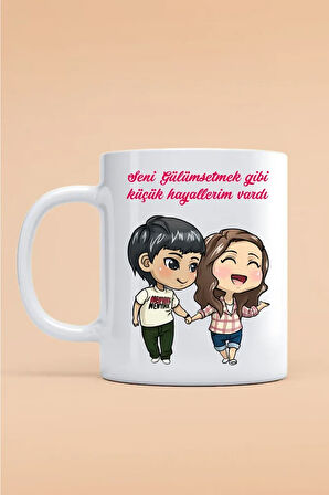 Sevgililer Gününe Özel Kupa Bardak - Hediyelik Bardak - Baskılı Kupa Bardak - Sevgiliye Hediye