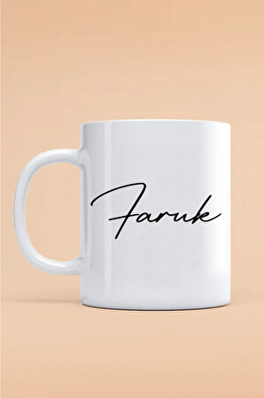 Faruk Yazılı Kupa Bardak - Baskılı Kupa Bardak - Baskılı Fincan - Isimli Bardak