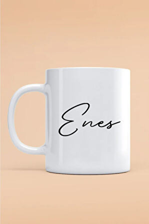 Enes Yazılı Kupa Bardak - Baskılı Kupa Bardak - Baskılı Fincan - Isimli Bardak