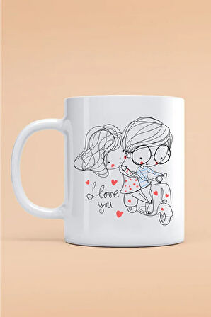 Sevgililer Gününe Özel Kupa Bardak - Hediyelik Bardak - Baskılı Kupa Bardak - Sevgiliye Hediye