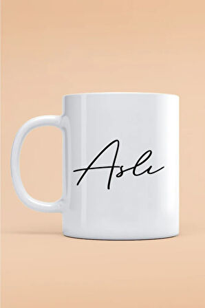 Aslı Yazılı Kupa Bardak - Baskılı Kupa Bardak - Baskılı Fincan - Isimli Bardak