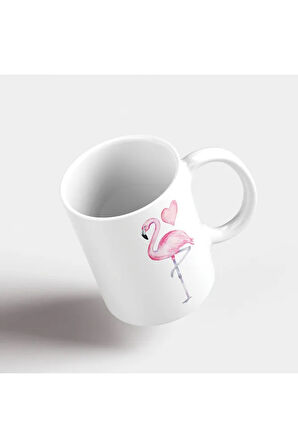 Flamingo Kupa | Kalpli Flamingo | Kupa Bardak | Hediyelik Kupa | Kahve Kupası | Seramik Kupa